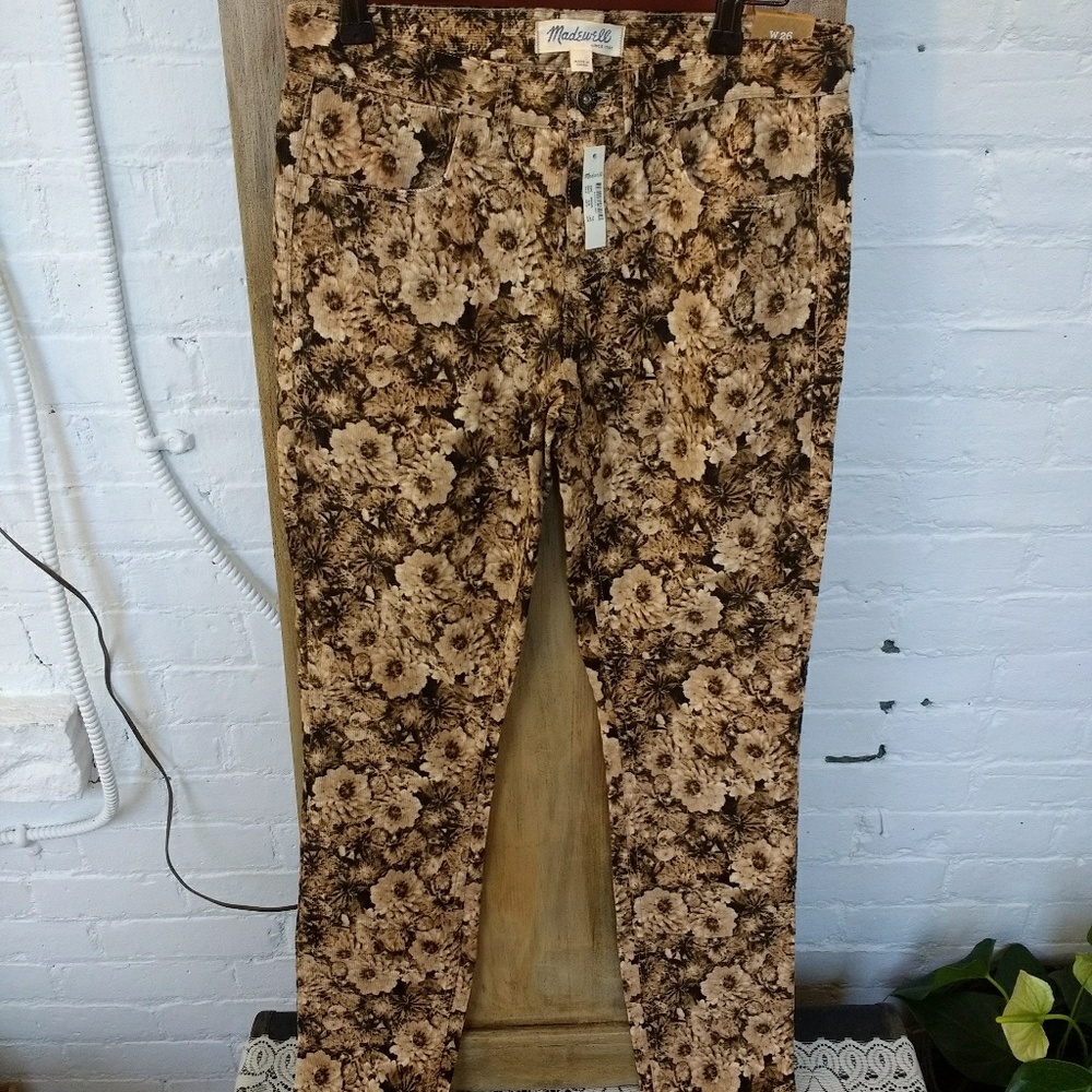Madewell Corderoy Floral Pants Size 26